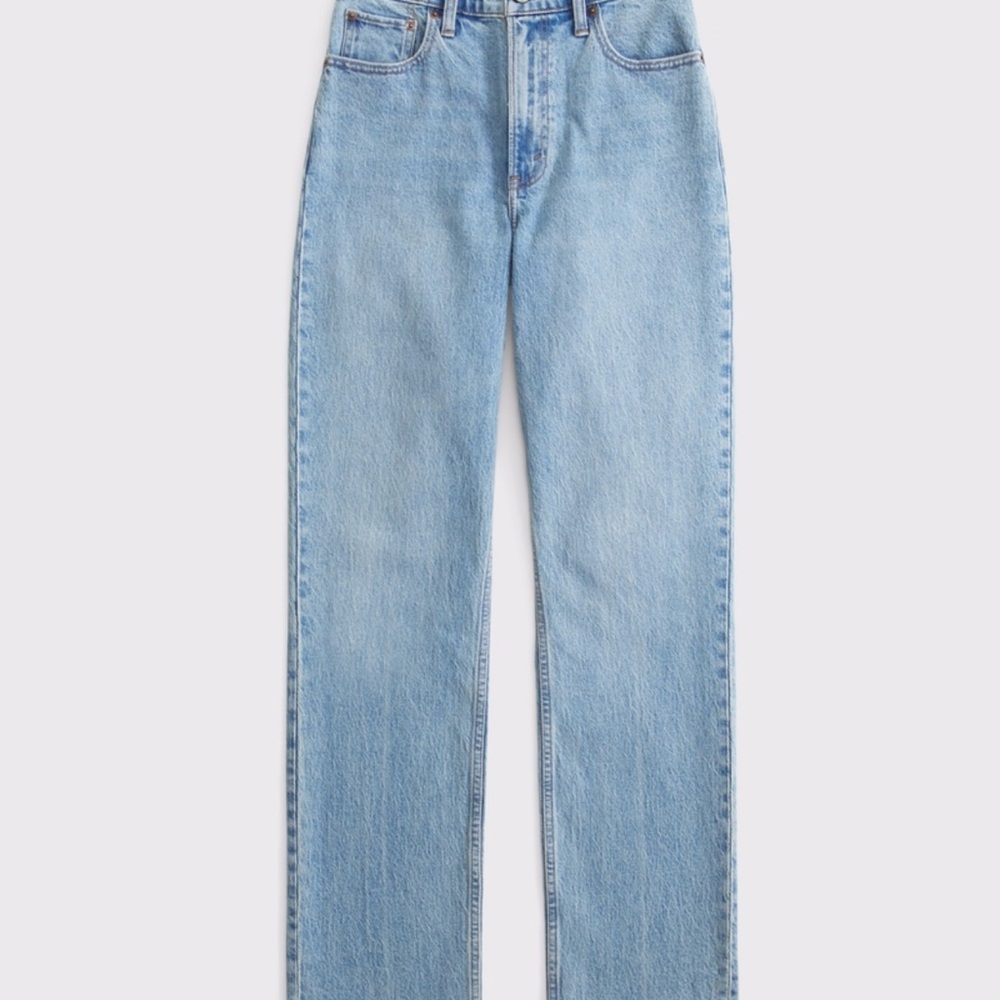 Abercrombie & Fitch 90's Straight Ultra High Rise Jeans in Light Blue